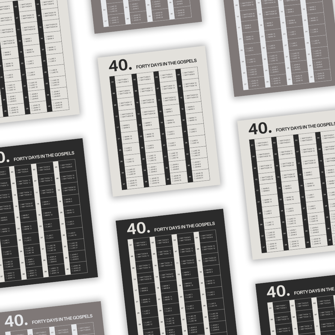 40 Days In The Gospels Reading Plan